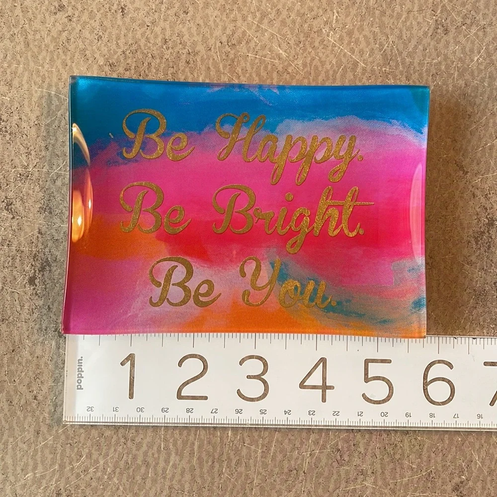 Francesca’s Be Happy Be Bright Be You Glass Tray